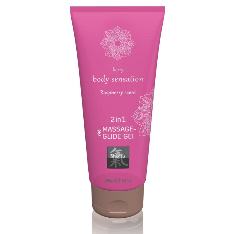Shiatsu Lubrifiant et Gel pour massage Framboise 200mL